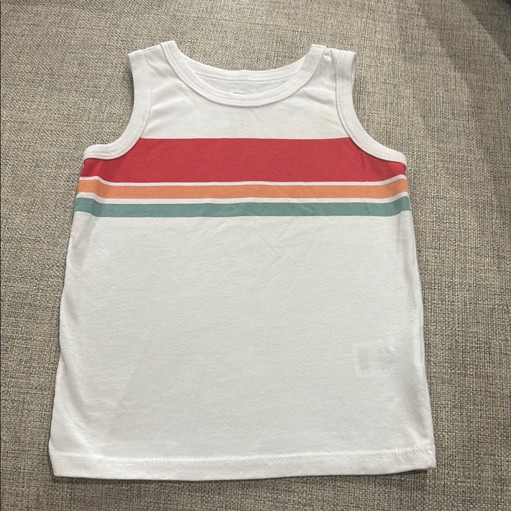 Garanimals White and Red Tank Top with Sporty Stripes